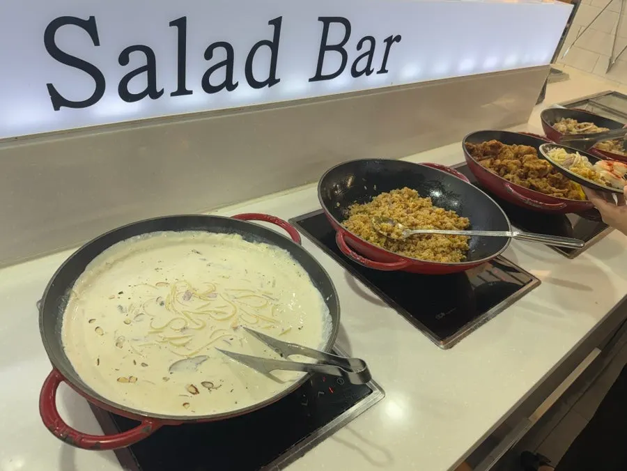 Self-bar section with pork ribs and fried rice