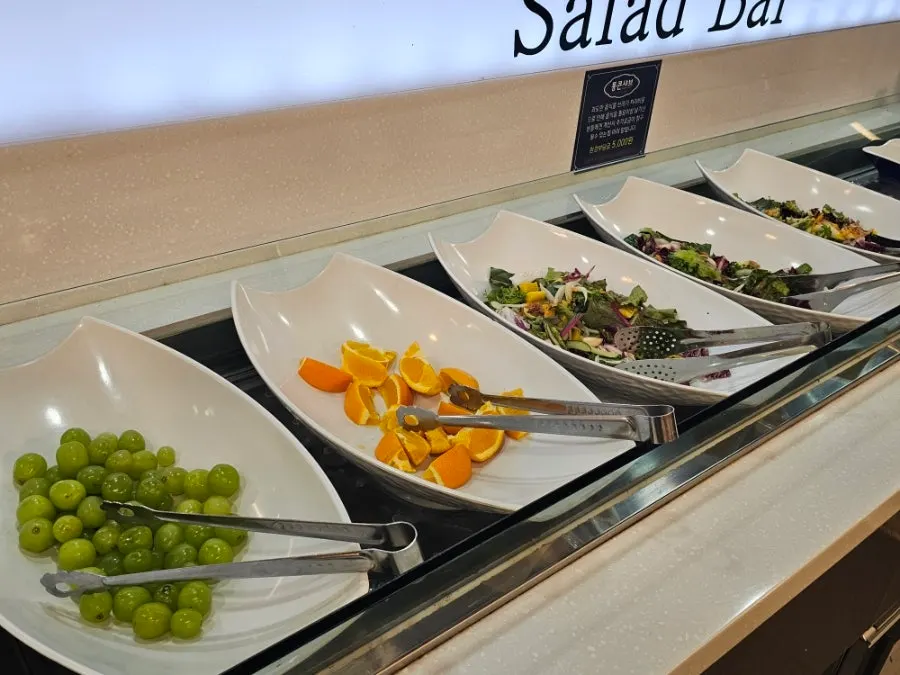 Salad corner with fresh vegetables