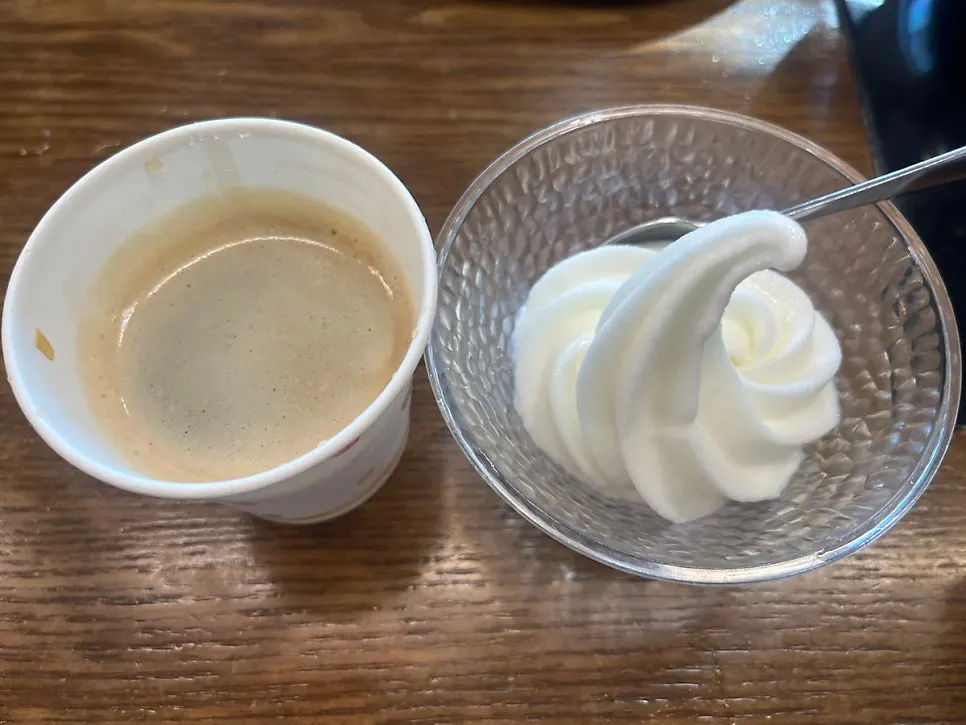 The dessert zone at Tongkeun Shabu with chocolate fondue and ice cream