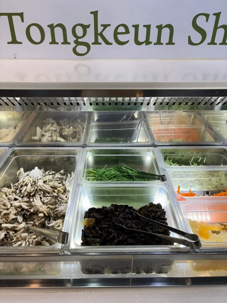 Food brought over from the Tongkeun Shabu self-bar