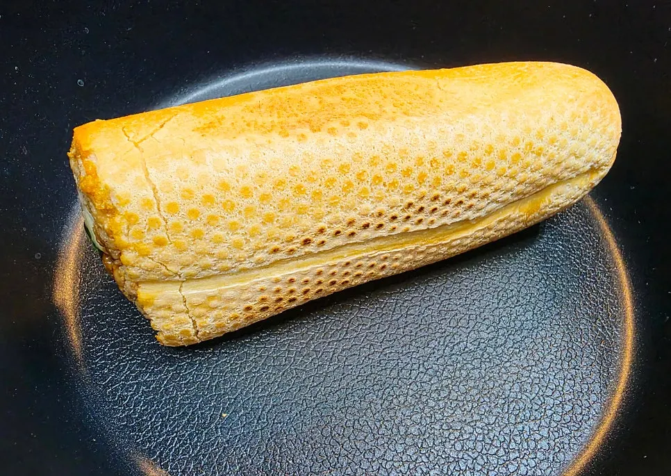 Baguette burger stored in the fridge
