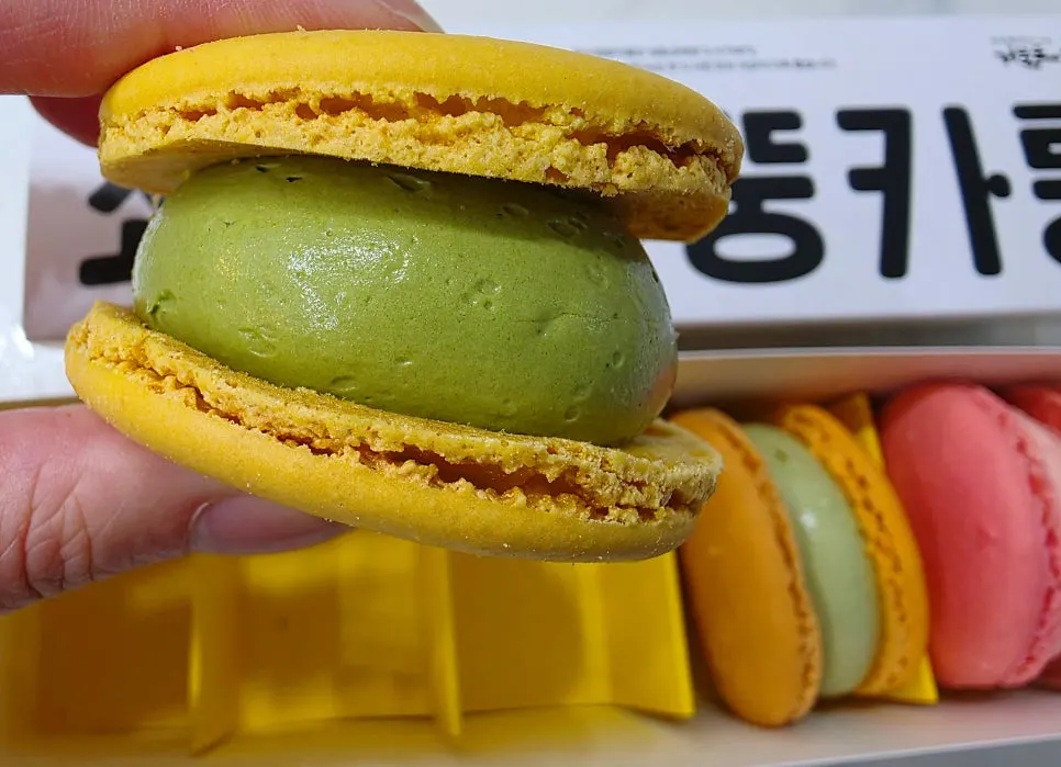 Mugwort latte macaron