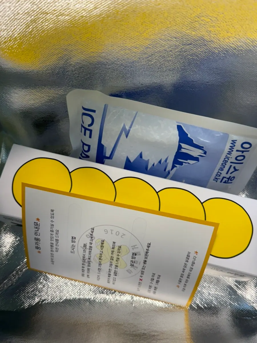 Cold pack with ice pack and info sheet for the tteong-karong