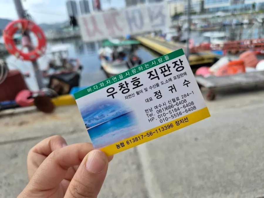 와사비간장과 초장에 곁들인 광어회