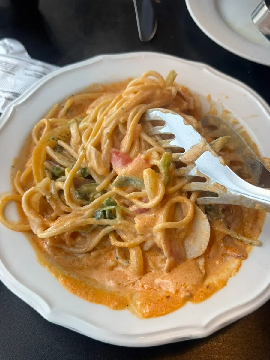 Pasta paired with Yeosu gat kimchi