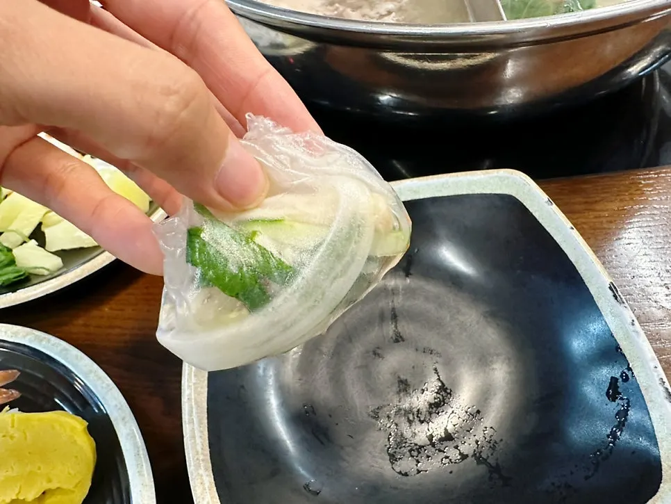 월남쌈에 넣을 샤브샤브 채소