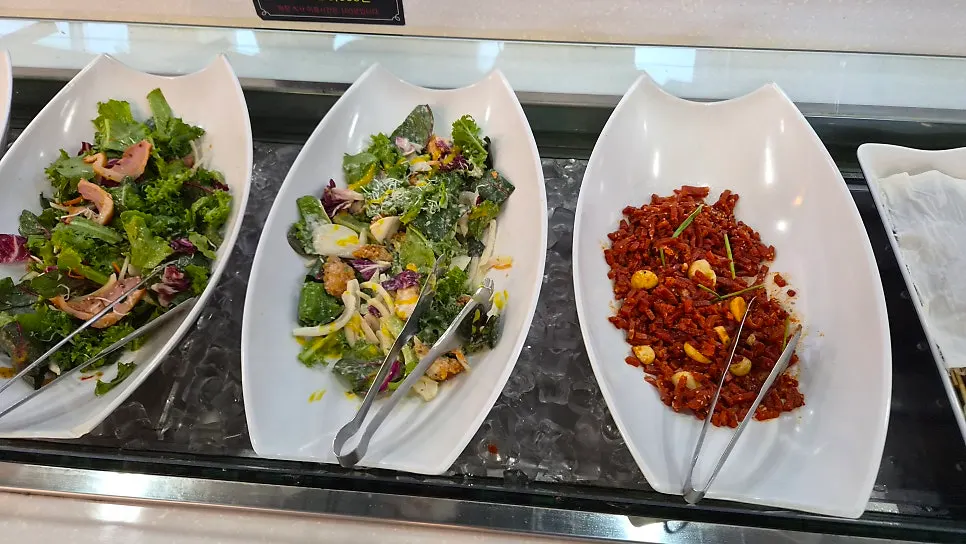 A varied corner of the salad bar