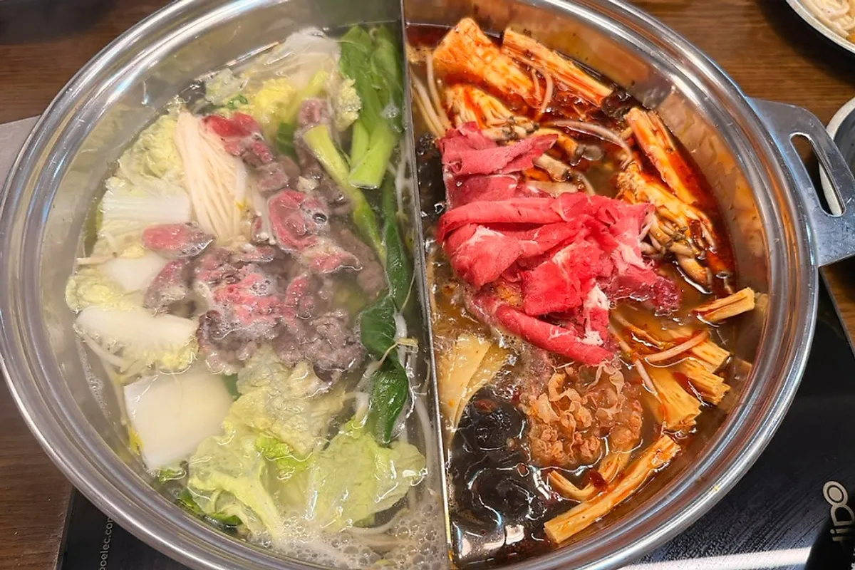 All-you-can-eat shabu-shabu spread at Tongkeun Shabu in Yeosu