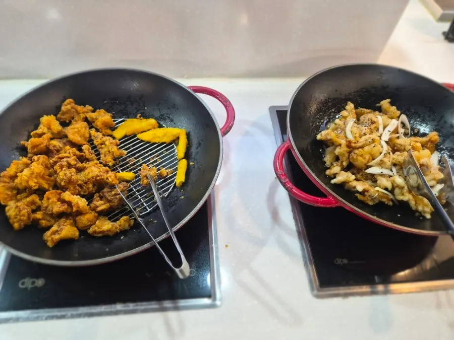 Pasta and fried rice among the side dishes