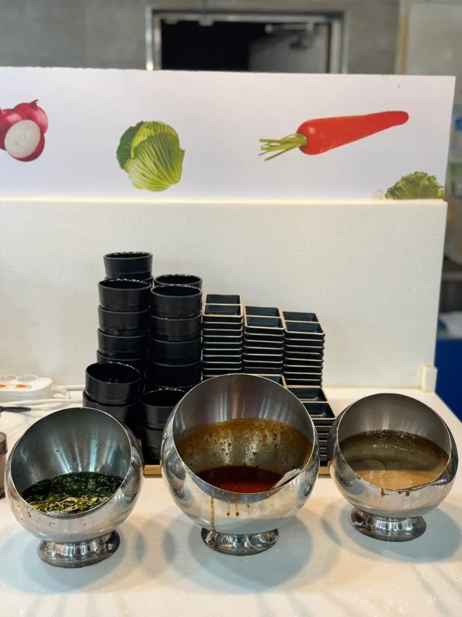 Dipping sauces and mushroom soup corner
