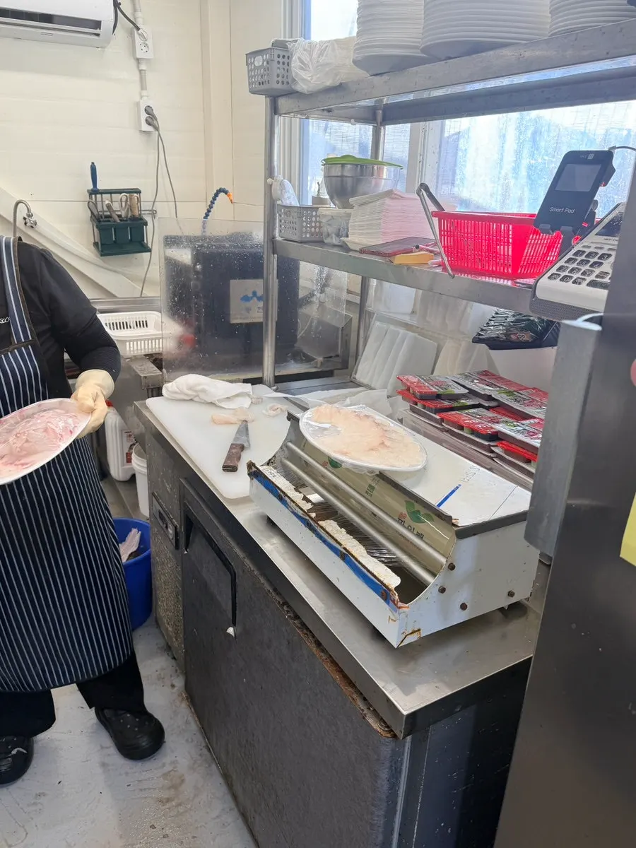 Preparing a sashimi takeout order