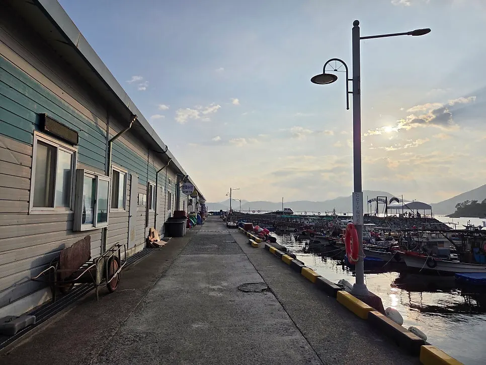 Sign for Uchangho's direct sales market at the entrance of Ungcheon Fishing Port