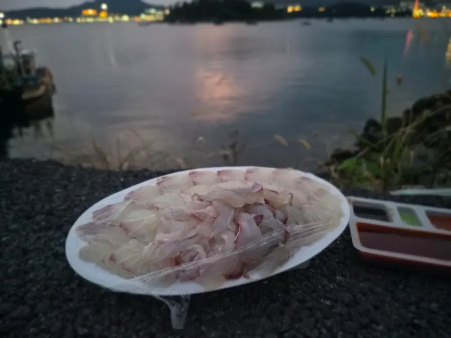 Takeout sashimi eaten on a Yeosu beach
