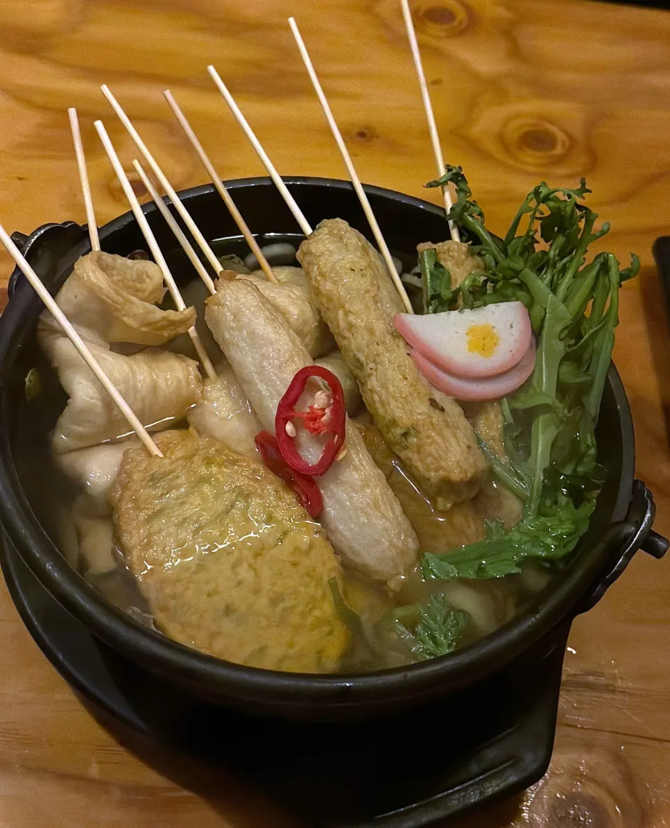 Set menu of sashimi and oden nabe