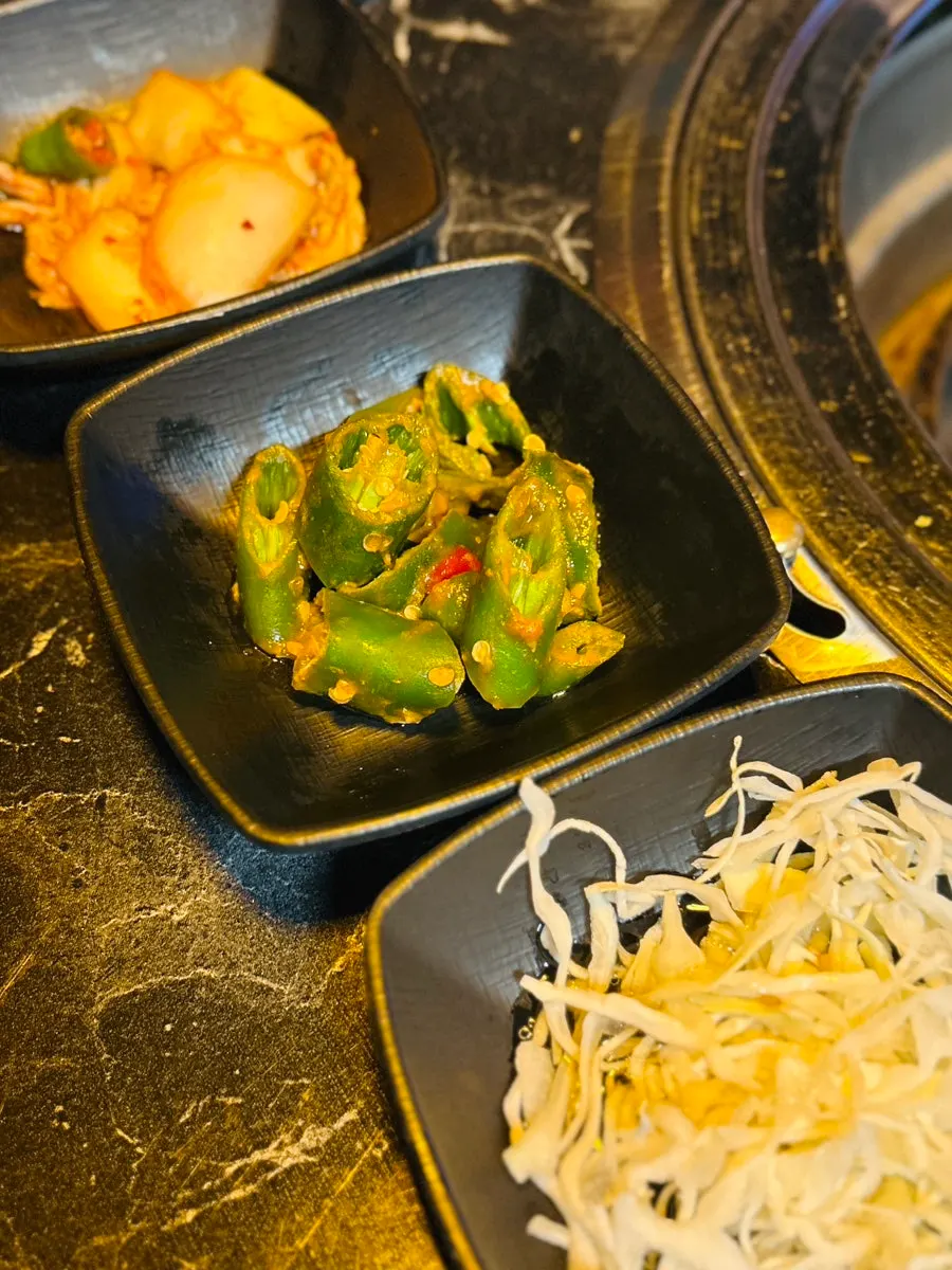 Side dish plates served neatly