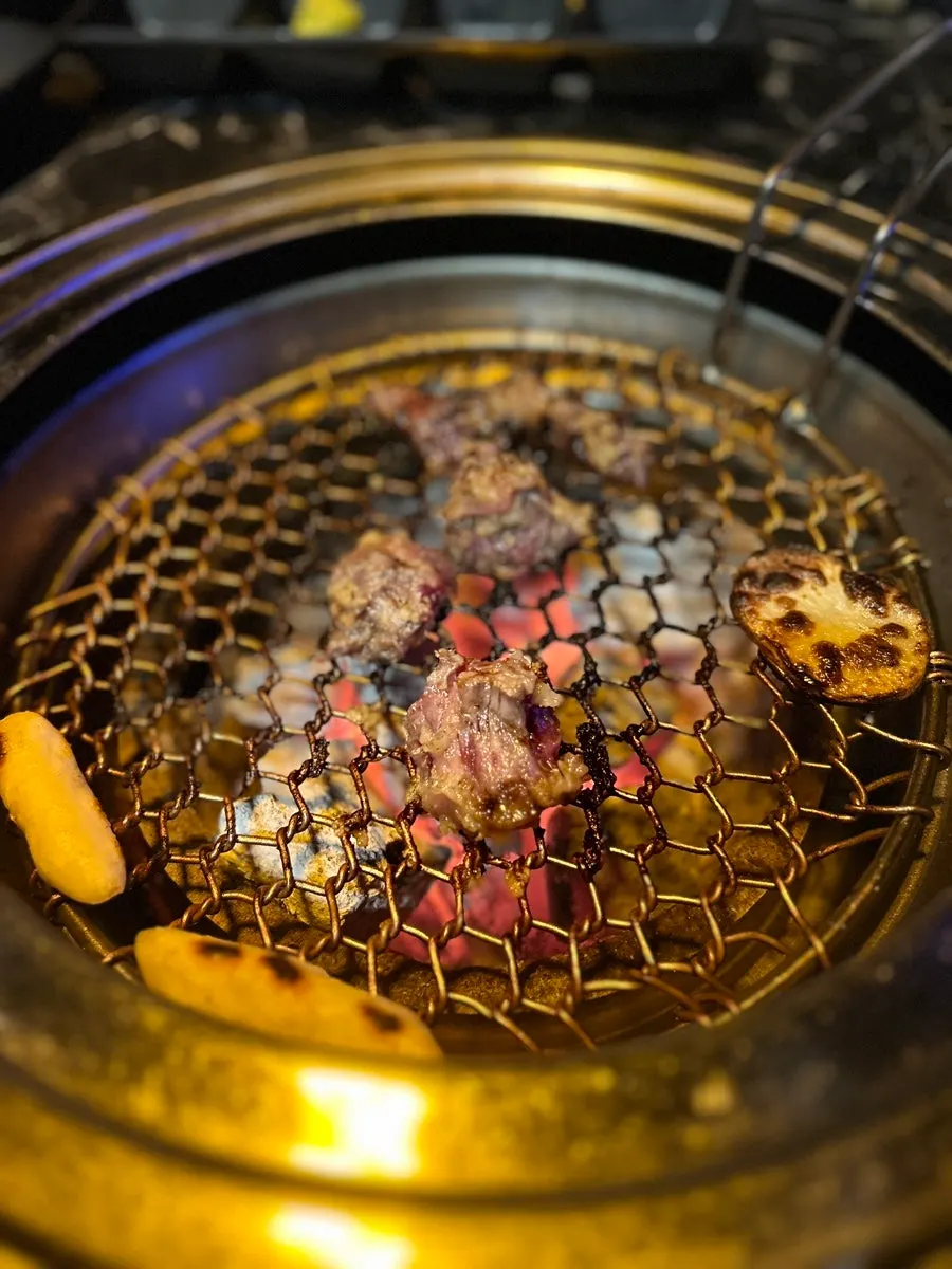 A fully grilled piece of yangnyeom galbi