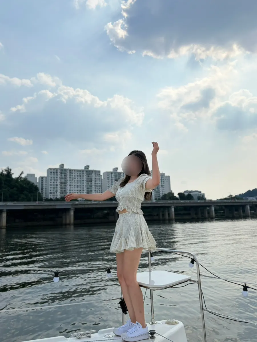 A moment balancing on the yacht