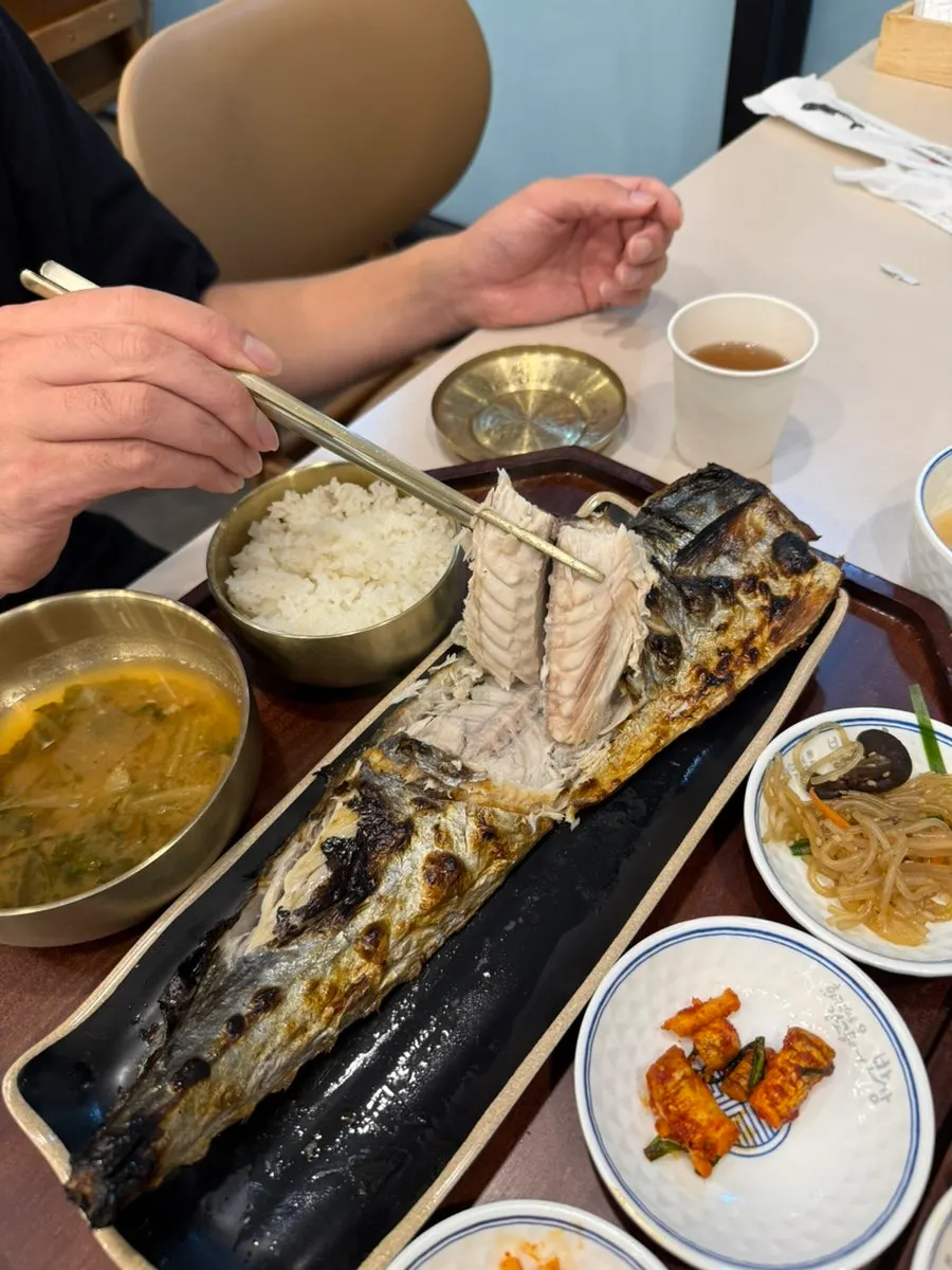 Thick mackerel pike flesh picked apart