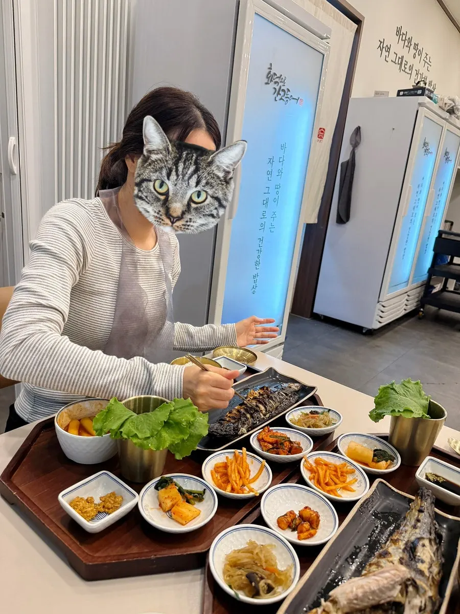 Signature grilled mackerel set table spread