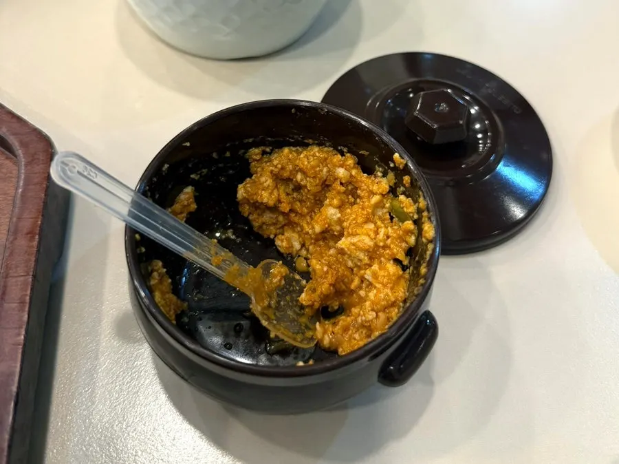 Ssamjang mixed with mashed tofu