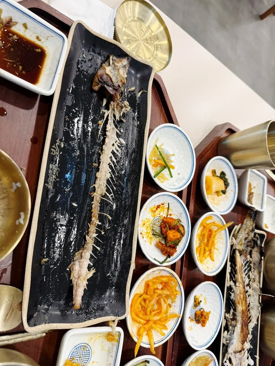 A plate of fully picked-clean fish