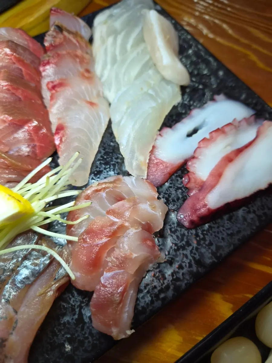 Close-up of fresh sashimi