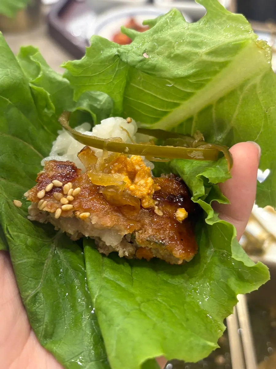 Two pieces of handmade tteokgalbi