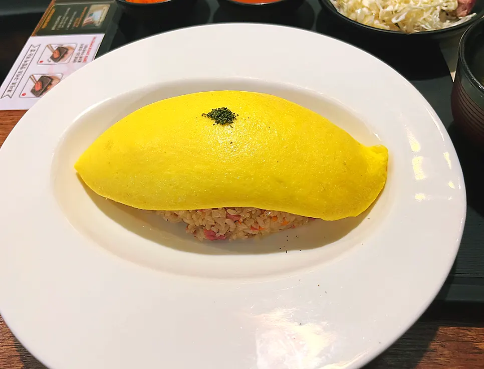 Soft-set omurice topped with house sauce