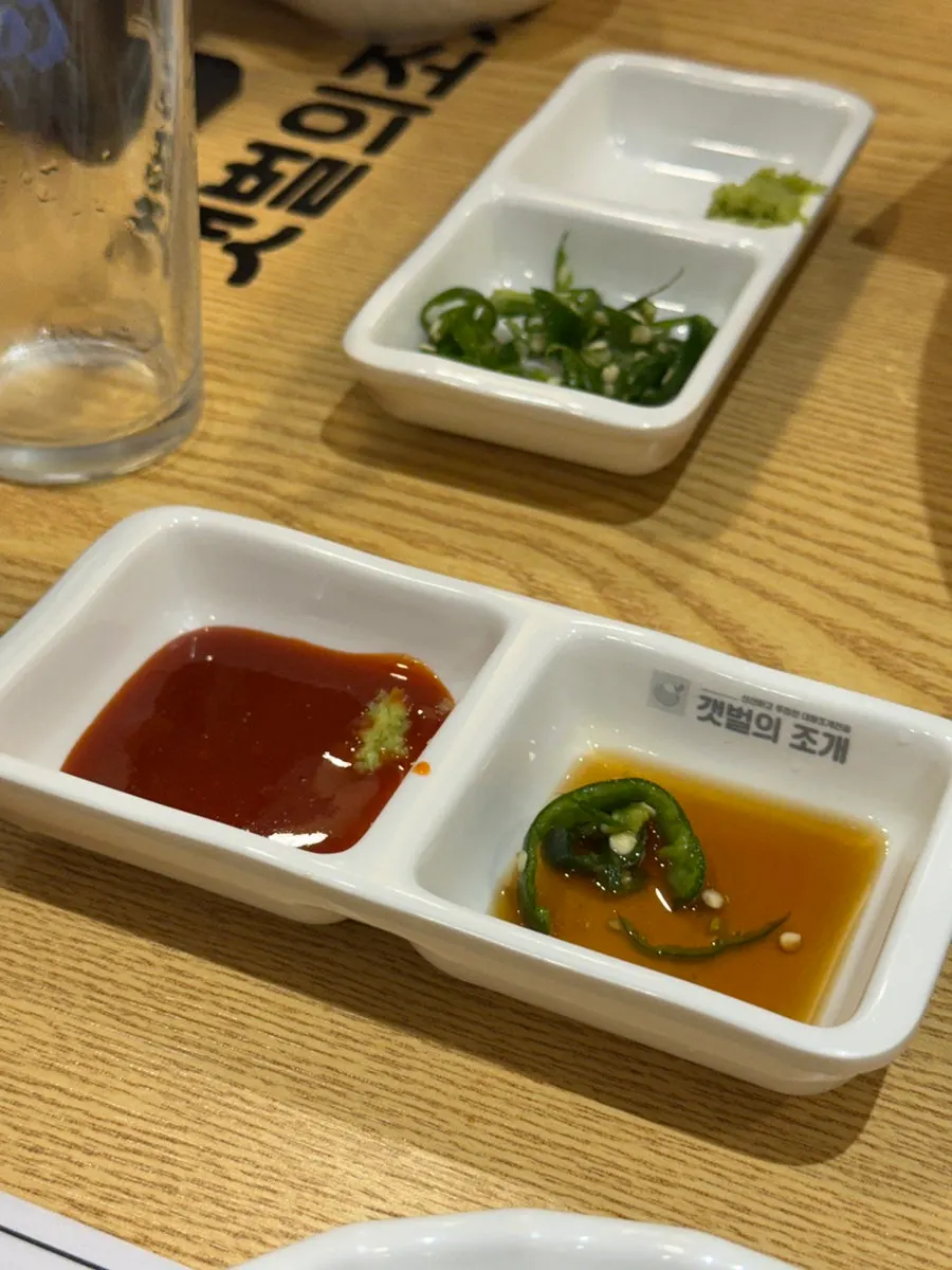 Table set up with sauces