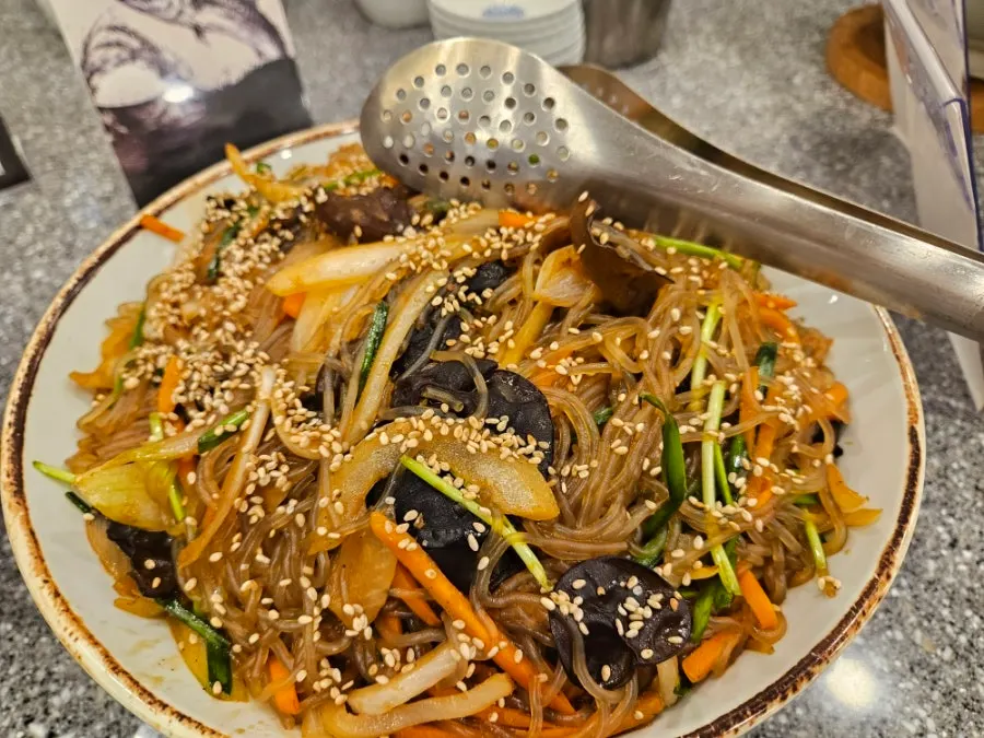 Glossy japchae side dish