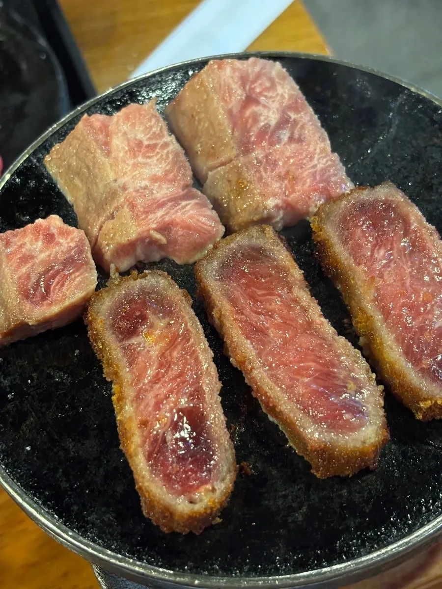 한두 점씩 굽는 규카츠 화로