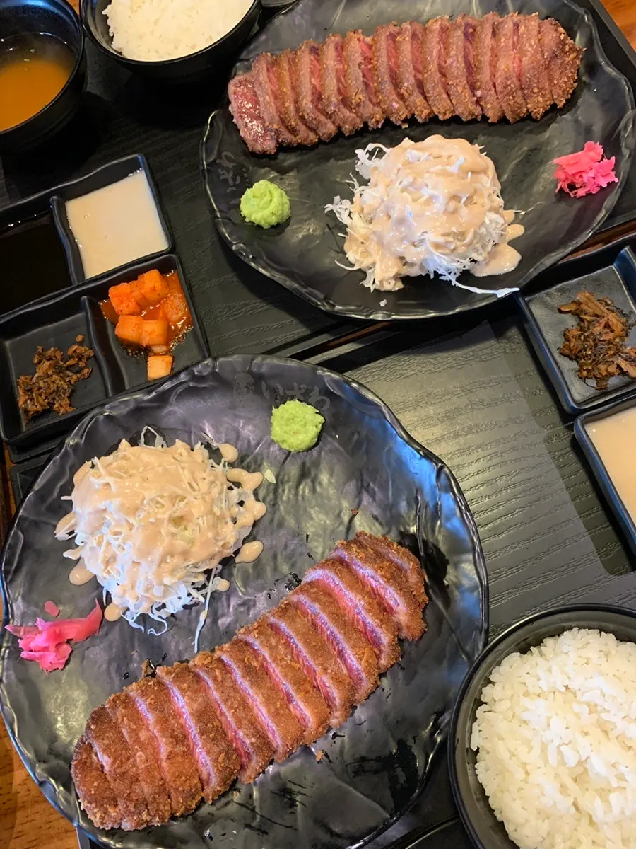 Gyukatsu set meals and Zero Cola order