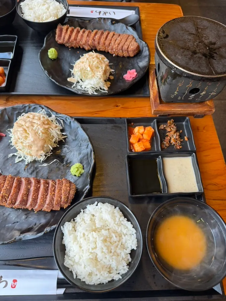 Gyukatsu set with a generous portion of meat