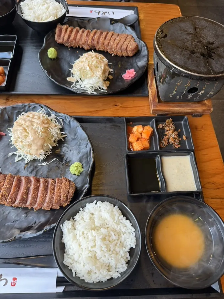 Gyukatsu set with a generous portion of meat