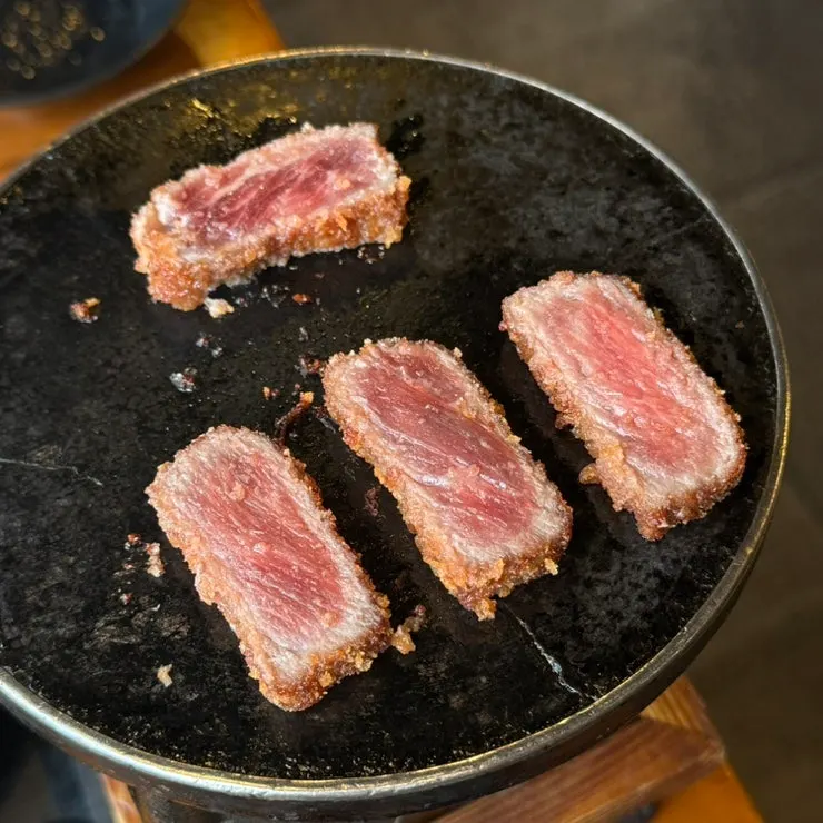 Gyukatsu with a thin fried coating
