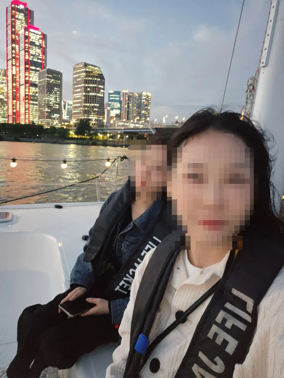 Seoul night skyline captured from the yacht