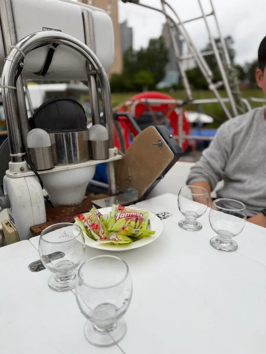 Inside a shared small yacht