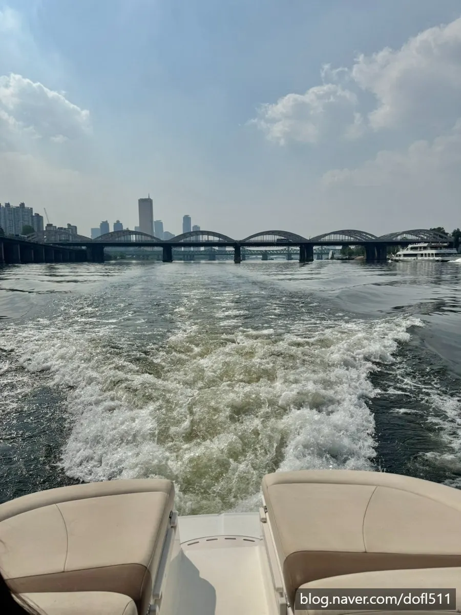 Buildings around the Han River seen from the yacht