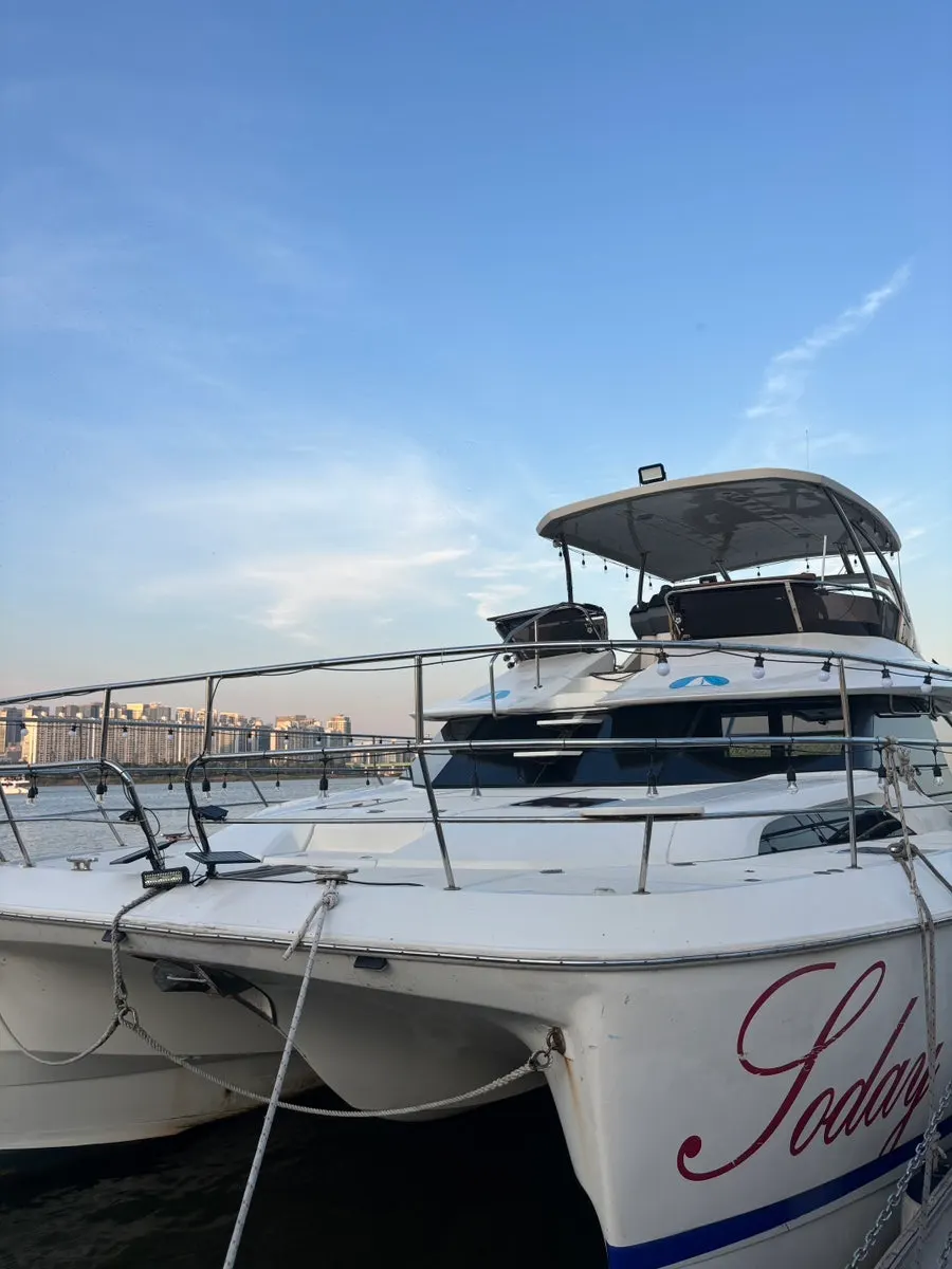 Central Seoul and the Han River viewed from the yacht