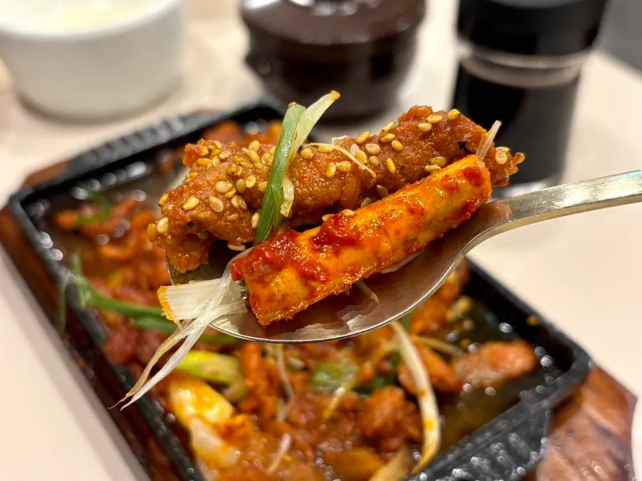 매콤달콤한 양념의 제육볶음 클로즈업