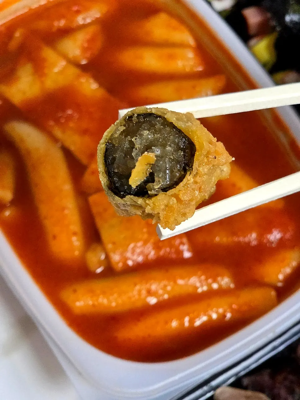 바삭한 야채튀김 단면