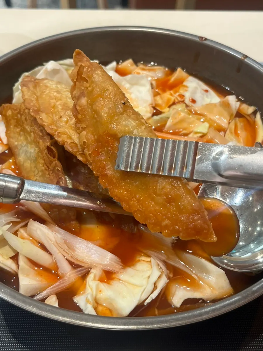 Tteokbokki with a thick, rich sauce