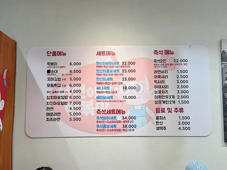 Indoor set menu board