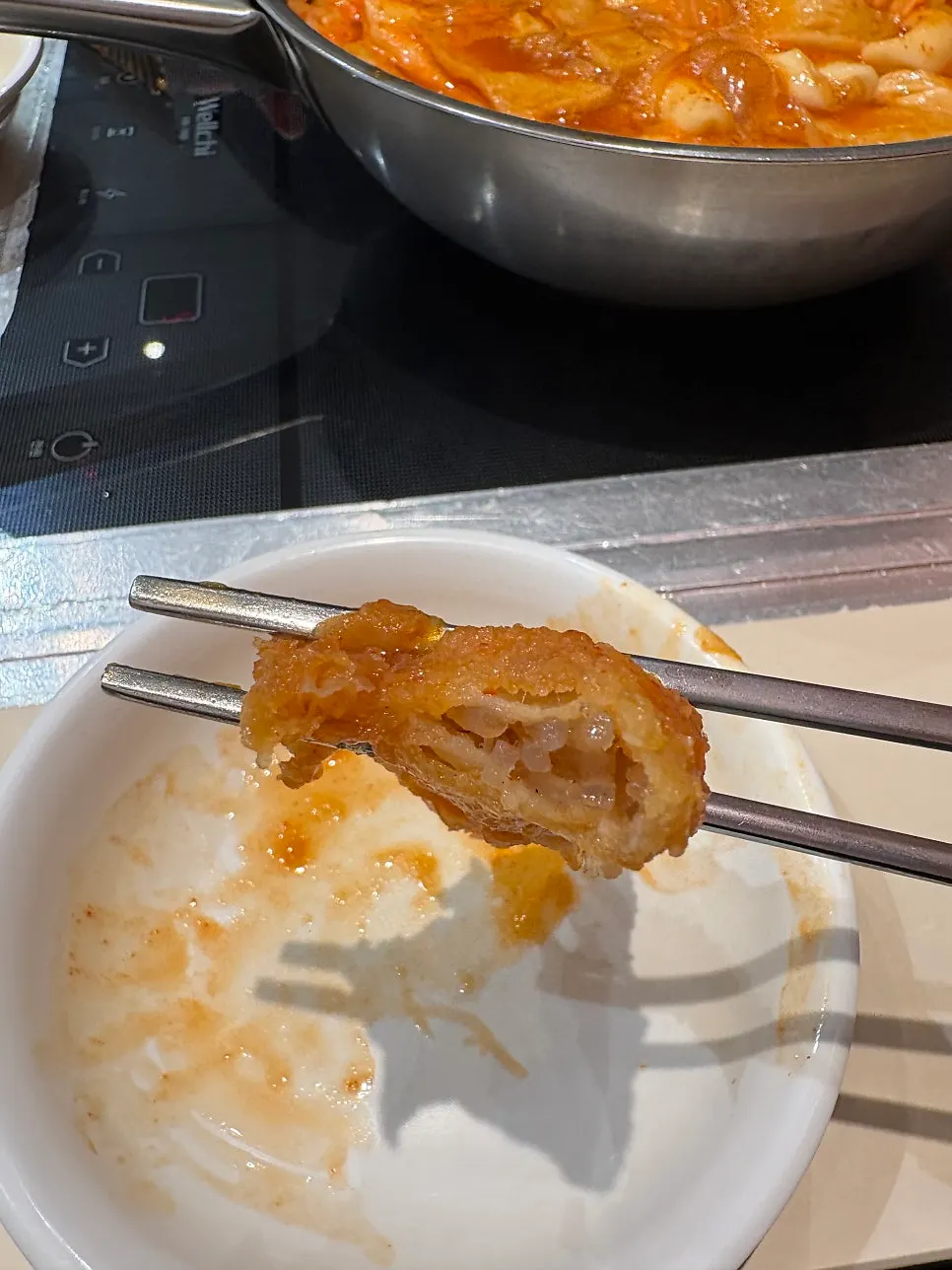 Fish cake skewers in the broth
