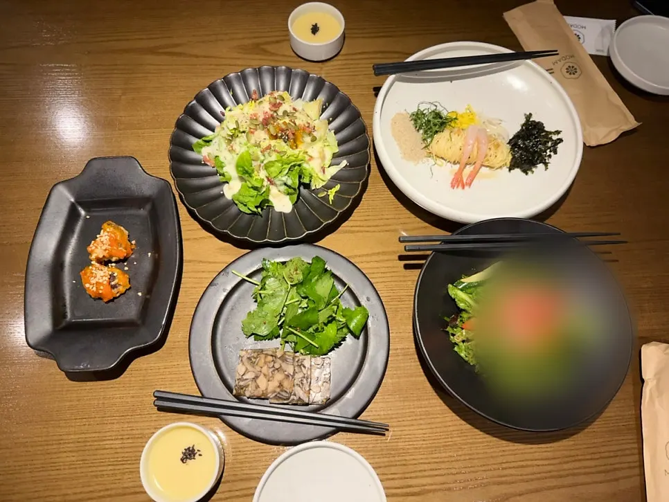 Neatly plated appetizer dishes