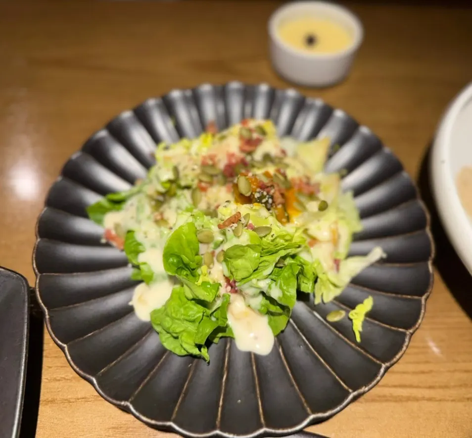 Salad with whole grain mustard yuzu