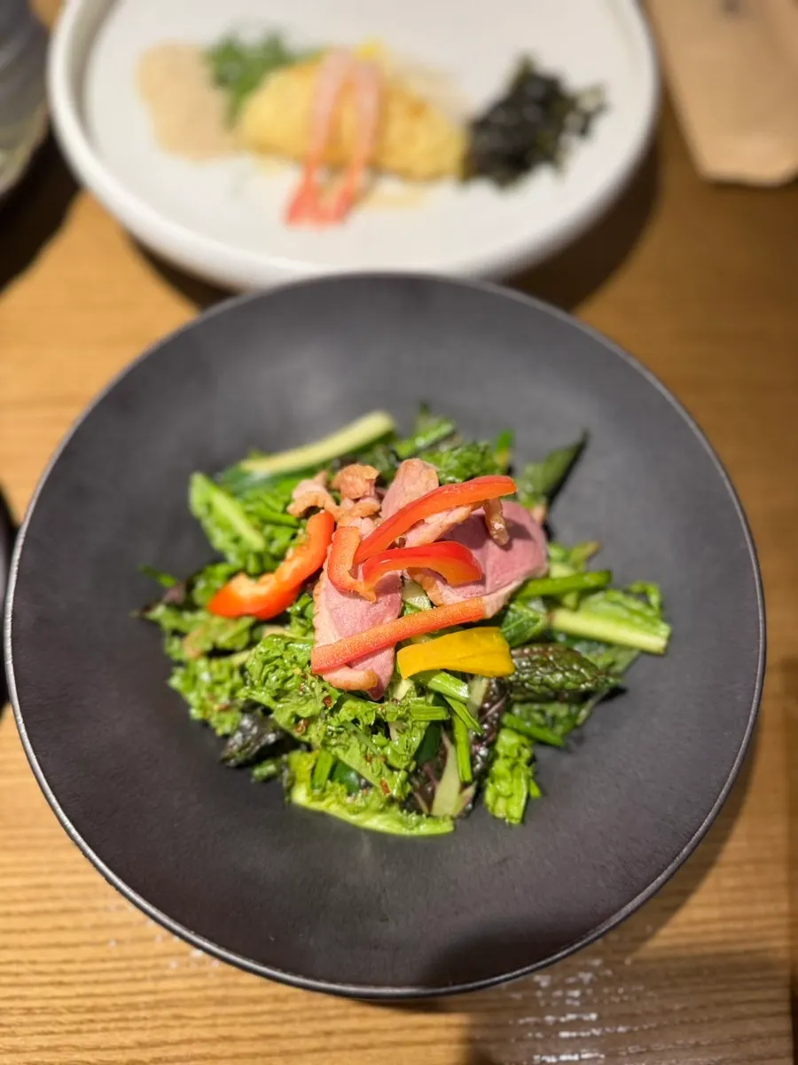 Smoked duck naengchae appetizer plate