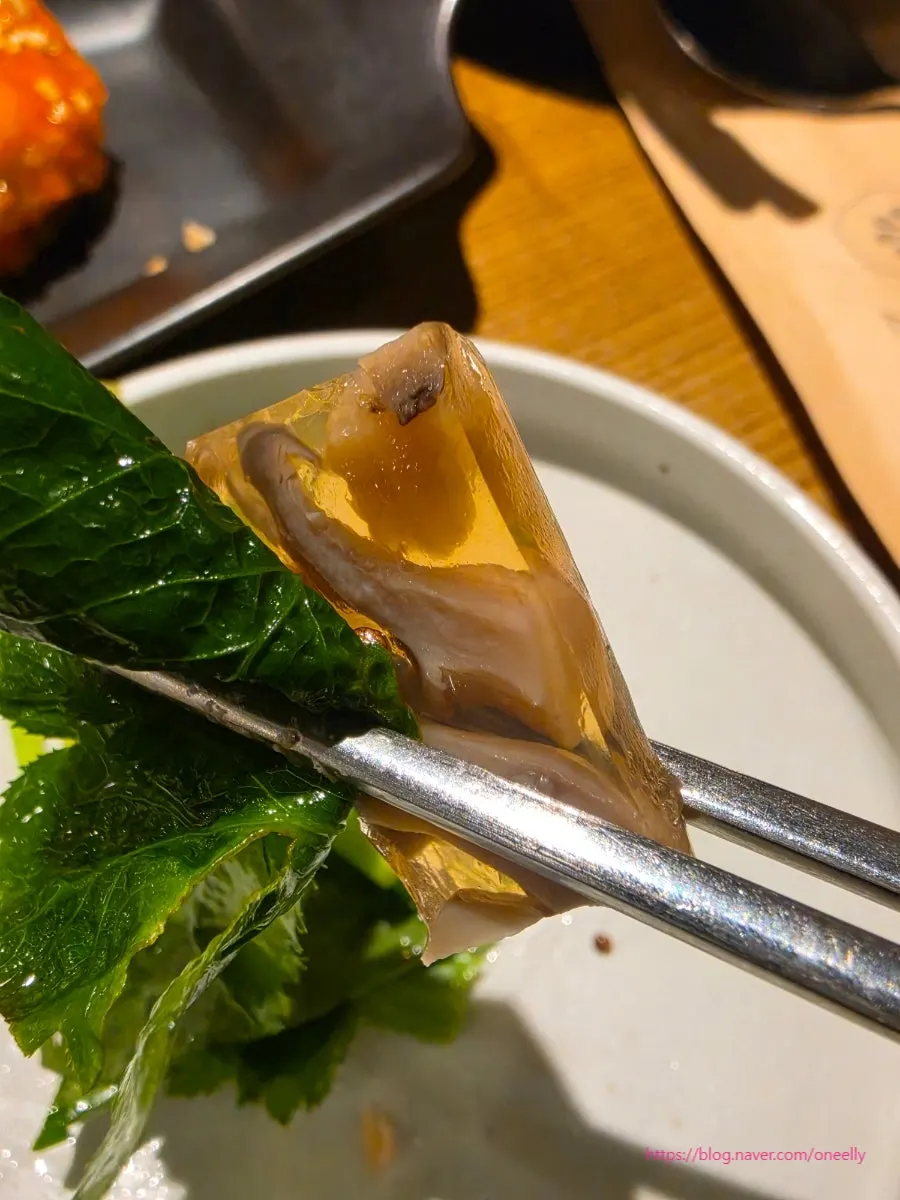 Pressed mushroom meat and greens dish
