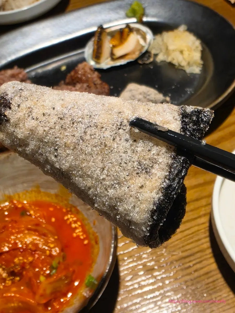 Prepared grilled abalone Korean menu dish