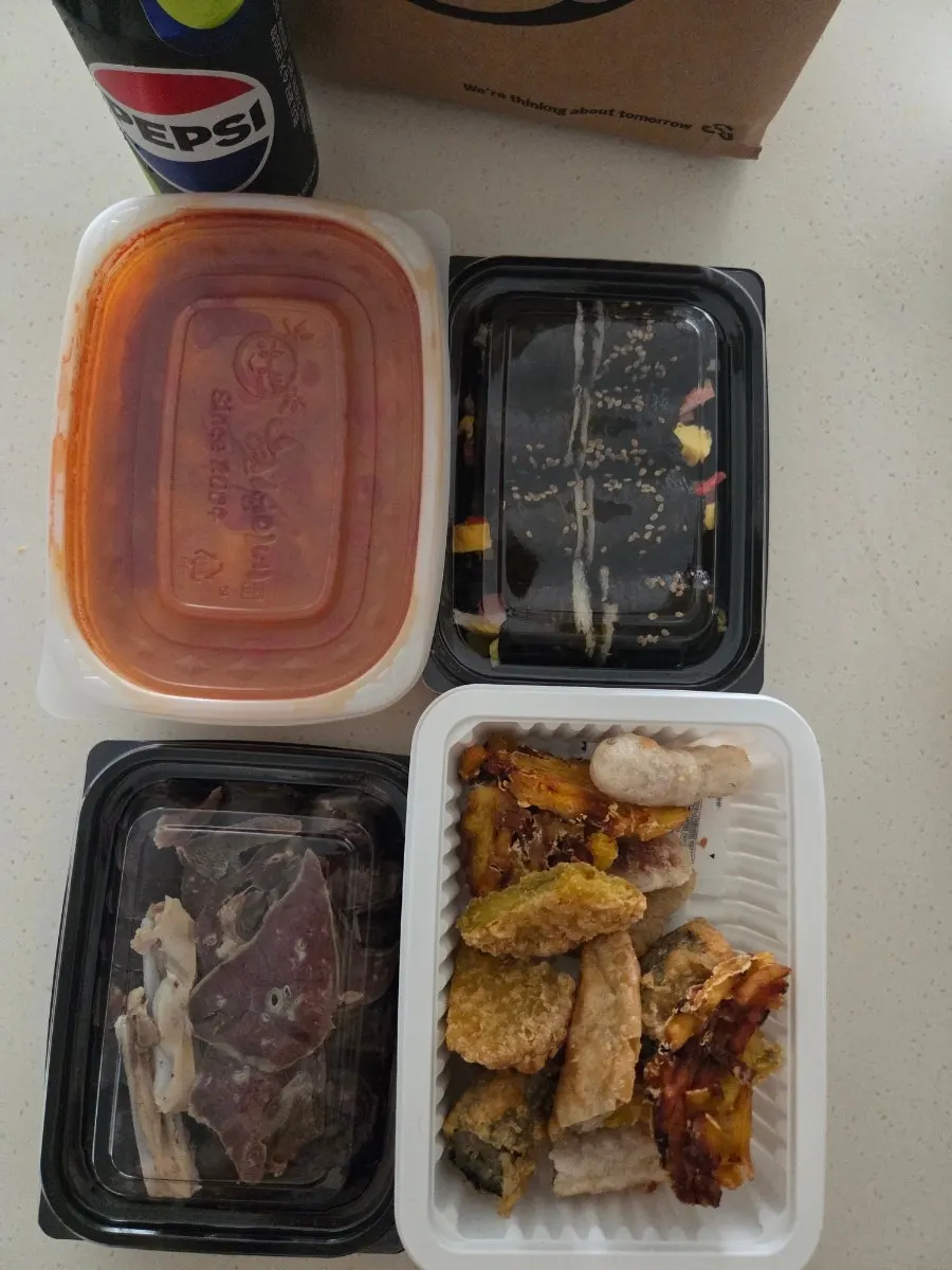 Hyeonseoni Set with tteokbokki, fritters, sundae, and gimbap